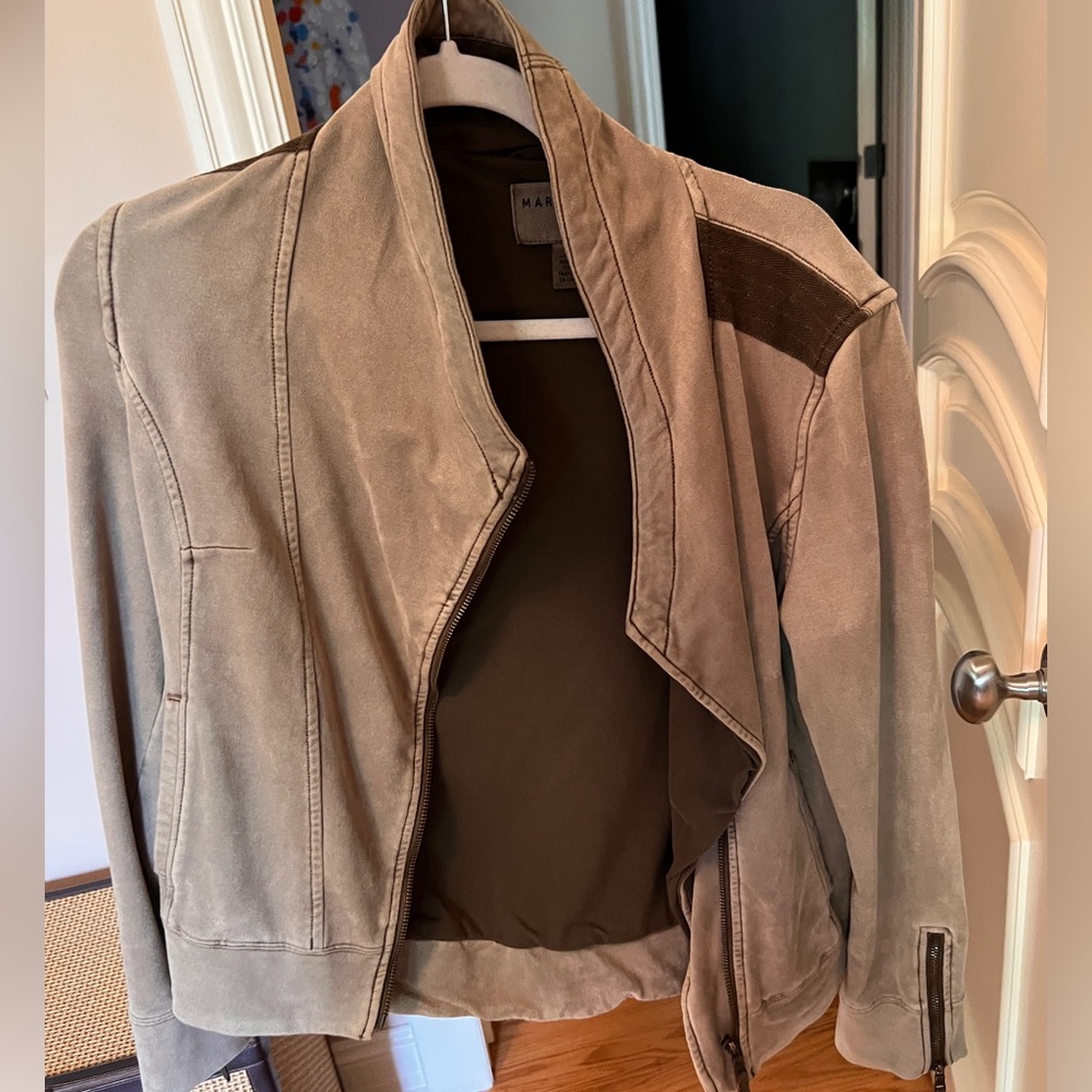 Marrakech Microsuede brown jacket, amazing fabric & quality - from Anthropologie